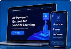 Quizlo AI website and mobile app preview